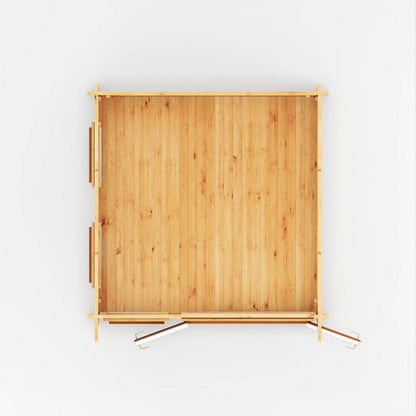 Mercia Studio 9' 11" x 9' 11" Pent Log Cabin - Premium 44mm Cladding Loglap - Brown UPVC