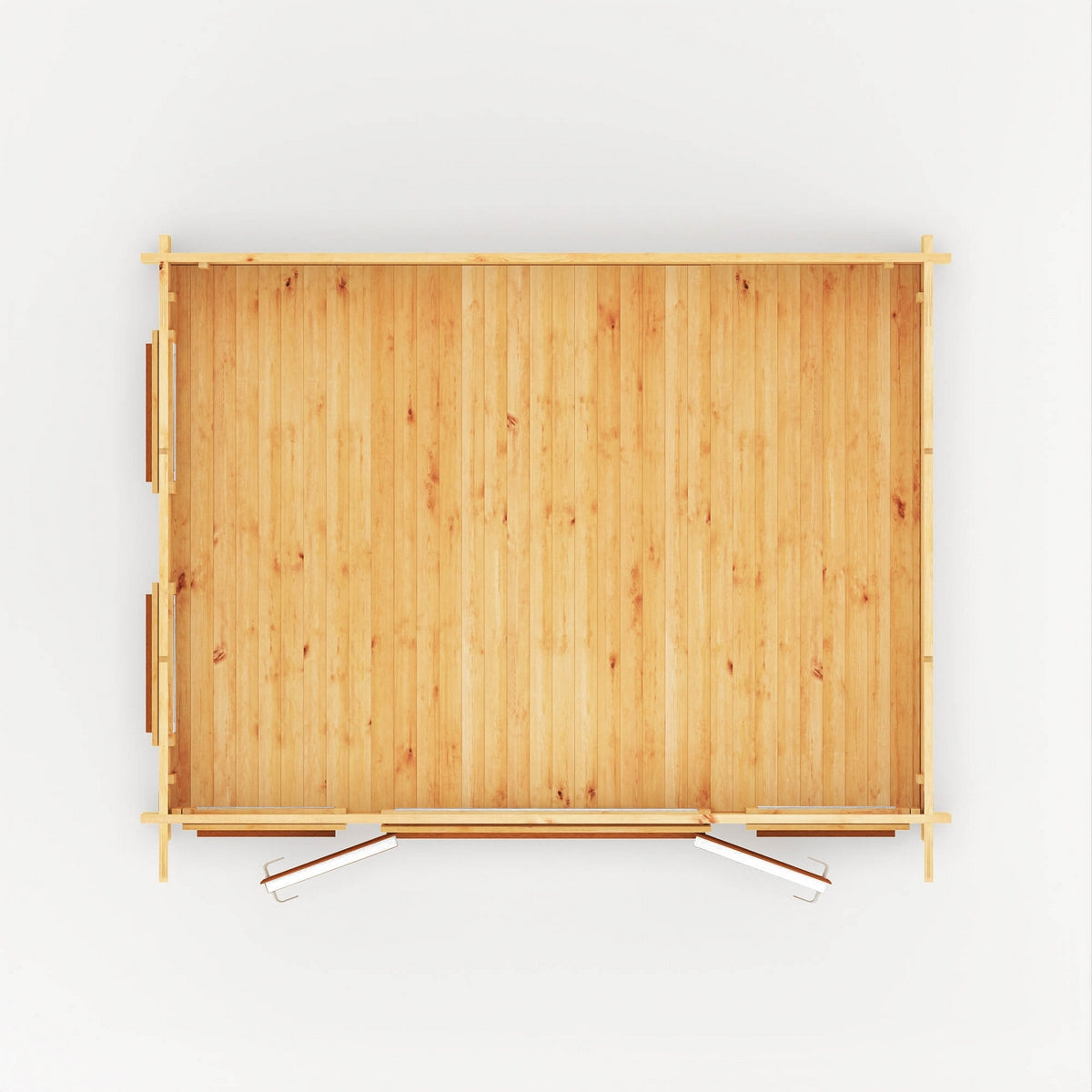 Mercia Studio 10' 11" x 13' 2" Pent Log Cabin - Premium 44mm Cladding Loglap - Brown UPVC