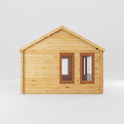 Mercia Clock Tower 13' 7" x 17' 6" Apex Log Cabin - Premium 44mm Cladding Loglap - Brown UPVC