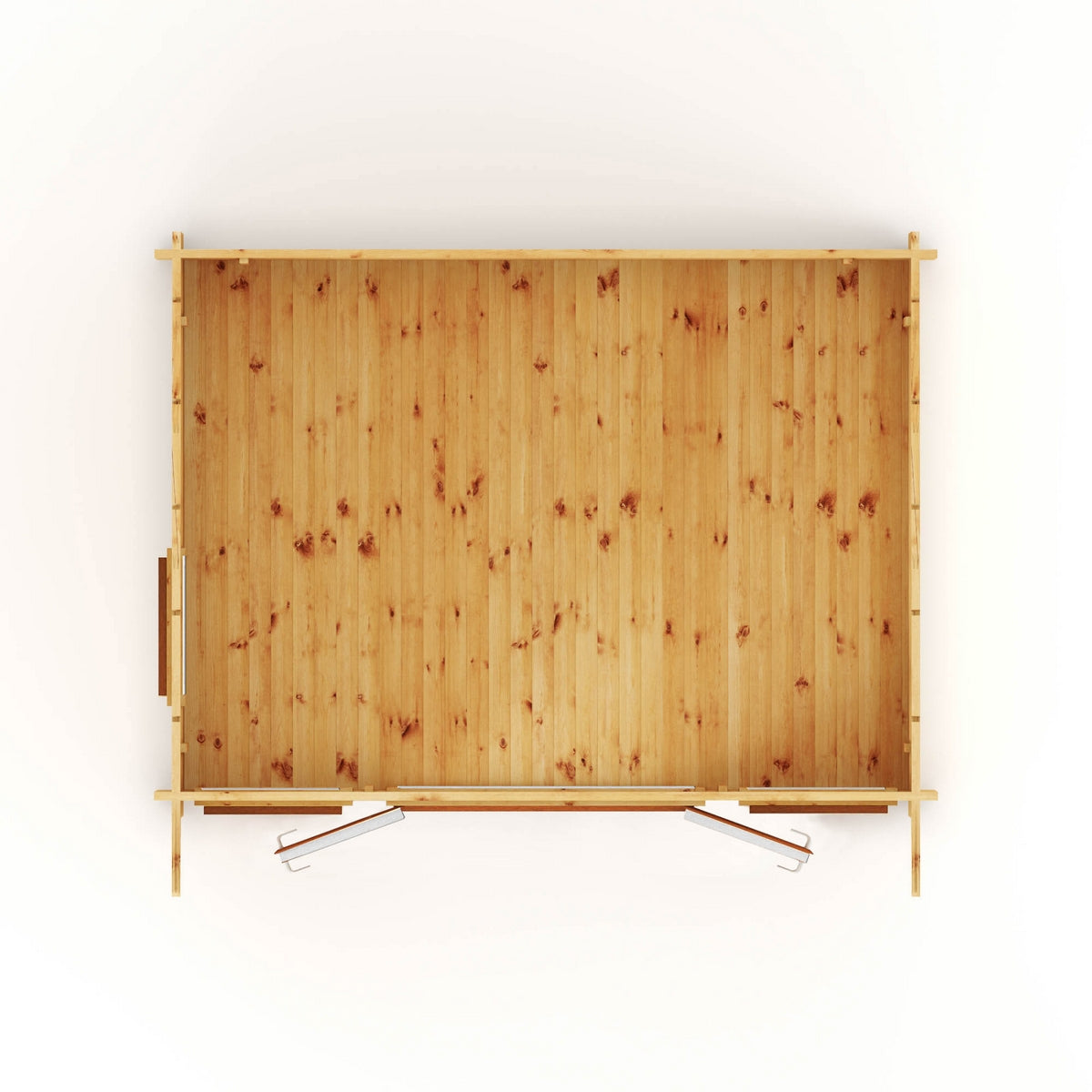 Mercia Helios 11' 5" x 13' 4" Curved Log Cabin - Premium 44mm Cladding Loglap - Brown UPVC