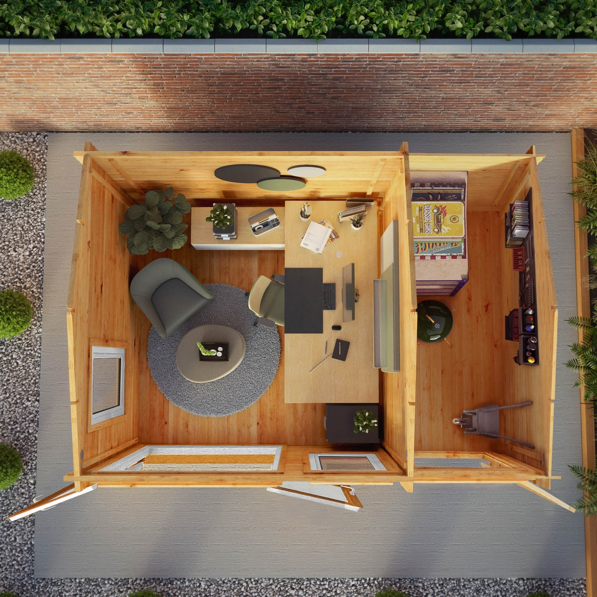 Mercia Elite 10' 3" x 13' 7" Apex Log Cabin - Premium 44mm Cladding Loglap - Brown UPVC