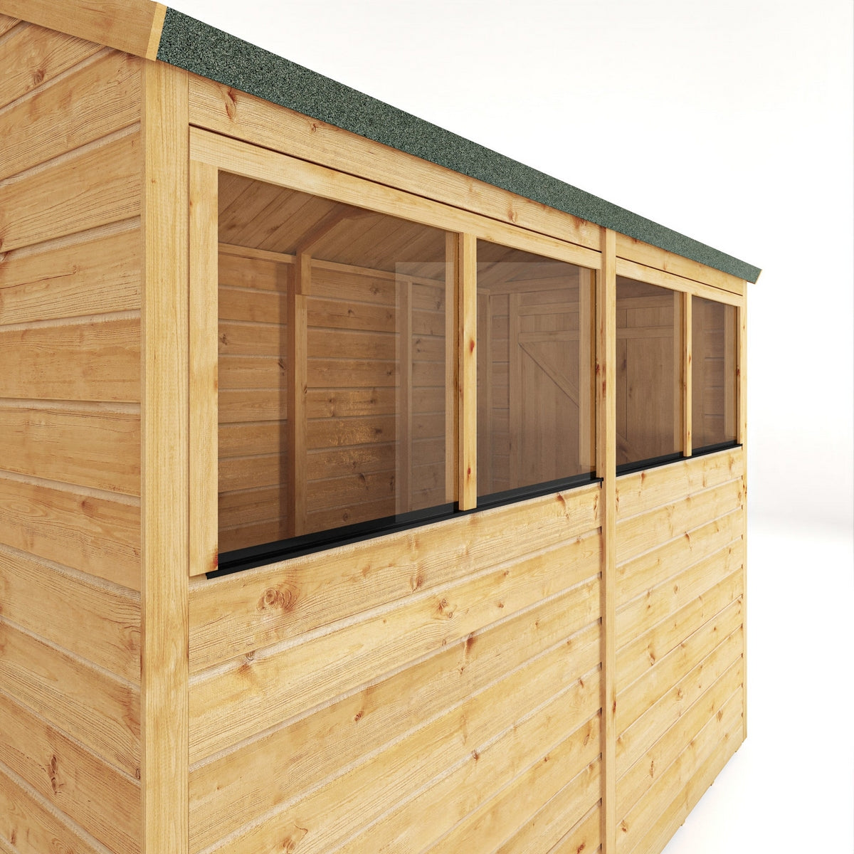 Mercia Woodsman 8' 2" x 4' 3" Apex Shed - Premium Dip Treated Shiplap - Styrene Windows