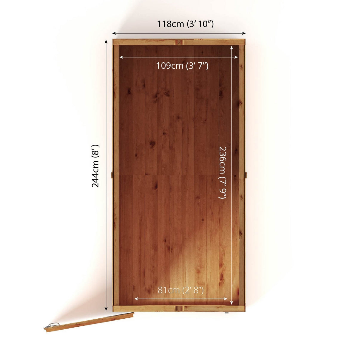 Mercia Woodsman 8' 2" x 4' 3" Apex Shed - Premium Dip Treated Shiplap - Styrene Windows