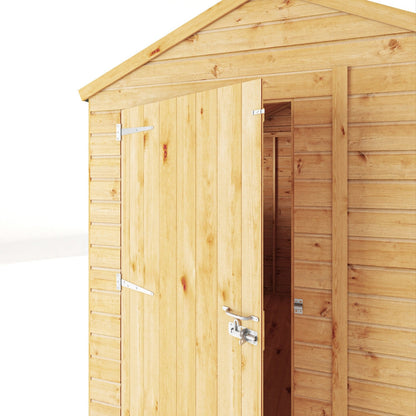 Mercia Woodsman 8' 2" x 6' 2" Apex Shed - Premium Dip Treated Shiplap - Styrene Windows