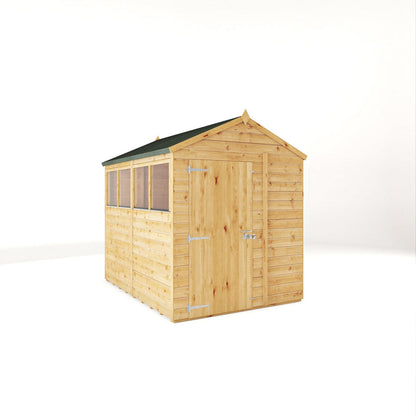 Mercia Woodsman 8' 2" x 6' 2" Apex Shed - Premium Dip Treated Shiplap - Styrene Windows