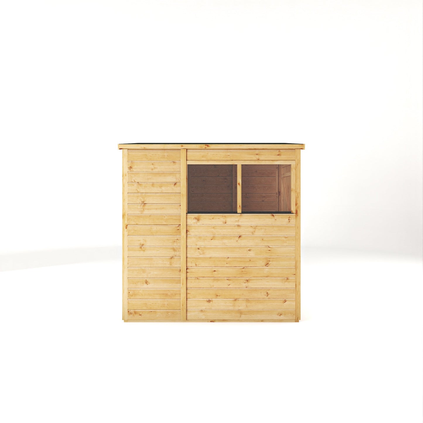 Mercia Woodsman 6' 5" x 4' 2" Pent Shed - Premium Dip Treated Shiplap - Styrene Windows