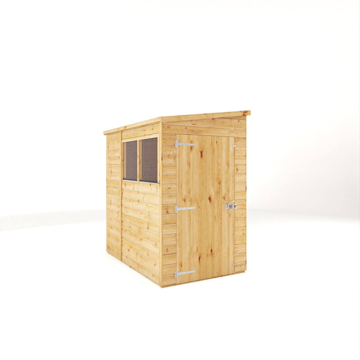 Mercia Woodsman 6' 5" x 4' 2" Pent Shed - Premium Dip Treated Shiplap - Styrene Windows