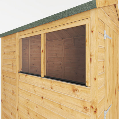 Mercia Woodsman 6' 3" x 4' 3" Apex Shed - Premium Dip Treated Shiplap - Glass Windows