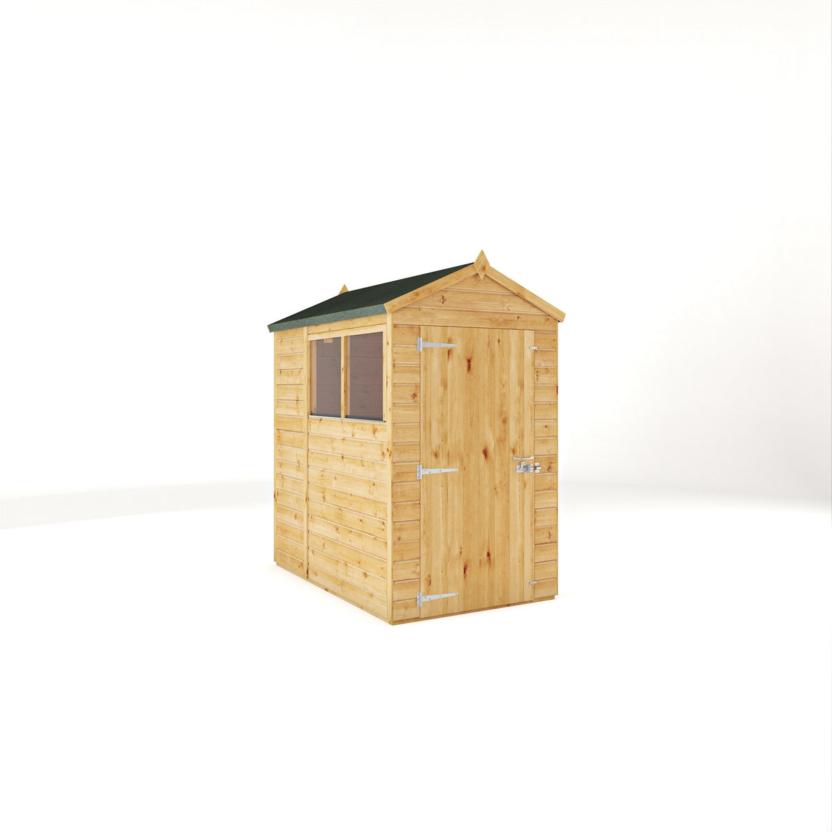 Mercia Woodsman 6' 3" x 4' 3" Apex Shed - Premium Dip Treated Shiplap - Glass Windows