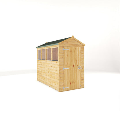 Mercia Woodsman 8' 2" x 4' 3" Apex Shed - Premium Dip Treated Shiplap - Glass Windows