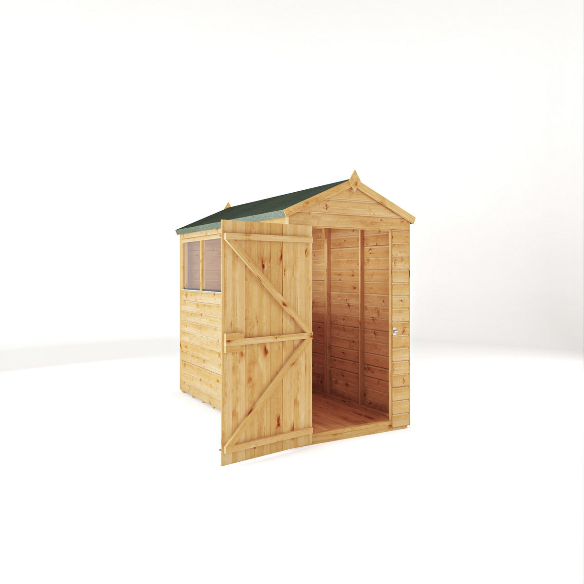 Mercia Woodsman 8' 2" x 4' 3" Apex Shed - Premium Dip Treated Shiplap - Glass Windows