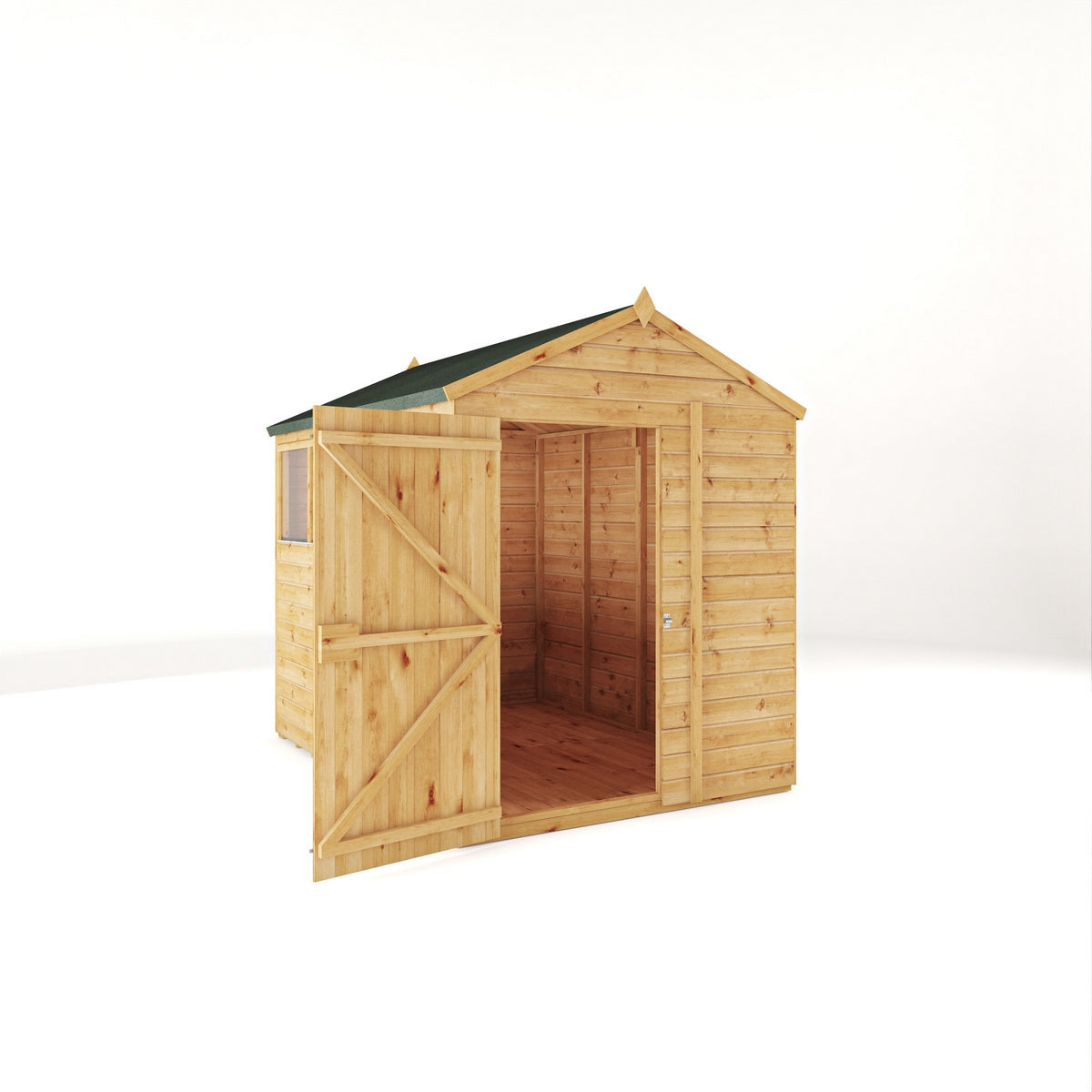 Mercia Woodsman 8' 2" x 6' 2" Apex Shed - Premium Dip Treated Shiplap - Glass Windows