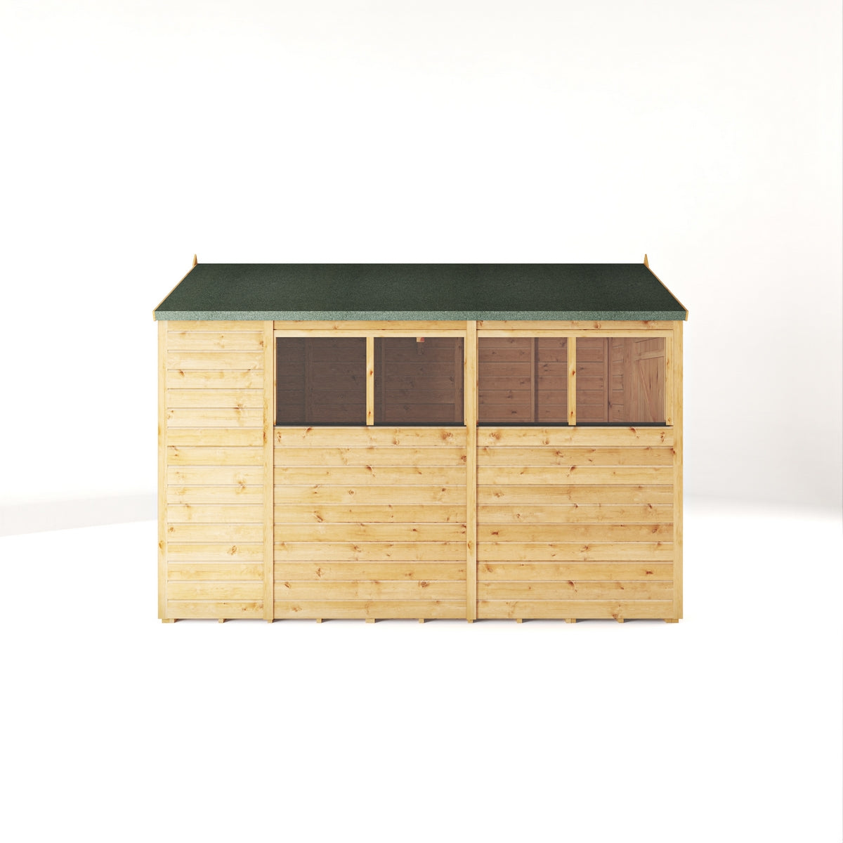 Mercia Woodsman 10' 1" x 6' 2" Apex Shed - Premium Dip Treated Shiplap - Glass Windows