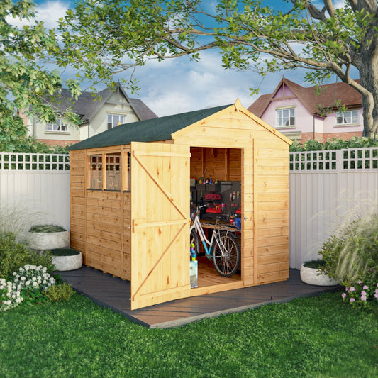Mercia Woodsman 10' 1" x 6' 2" Apex Shed - Premium Dip Treated Shiplap - Glass Windows