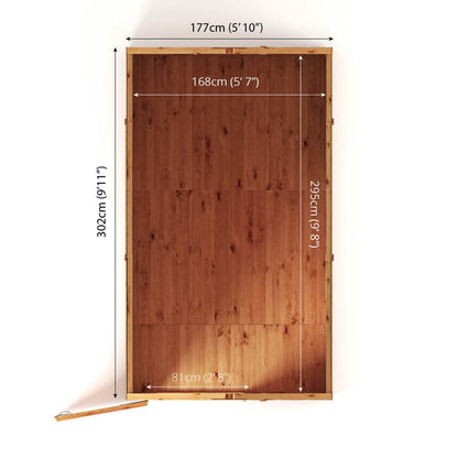 Mercia Woodsman 10' 1" x 6' 2" Apex Shed - Premium Dip Treated Shiplap - Glass Windows