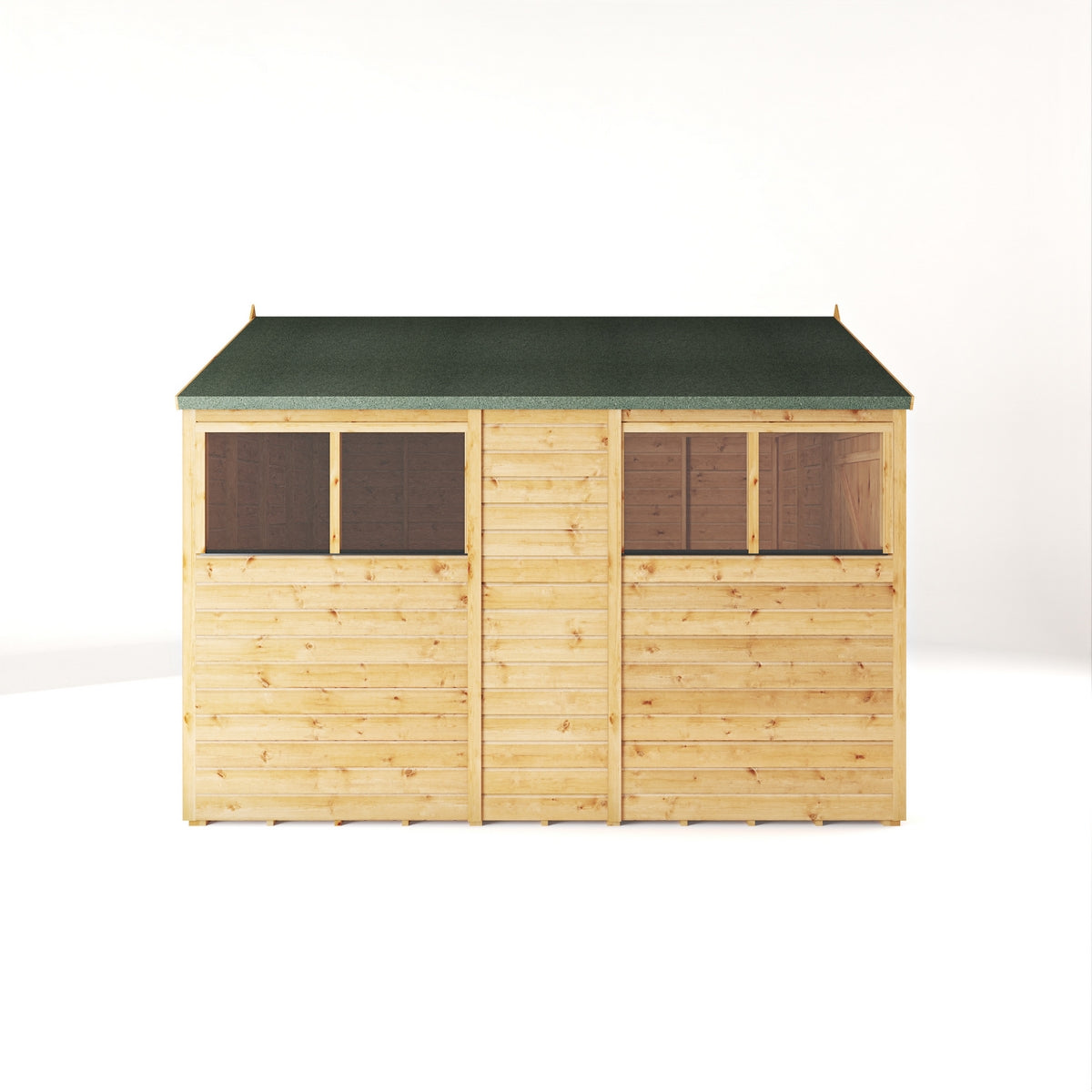 Mercia Woodsman 10' 1" x 8' 2" Apex Shed - Premium Dip Treated Shiplap - Glass Windows