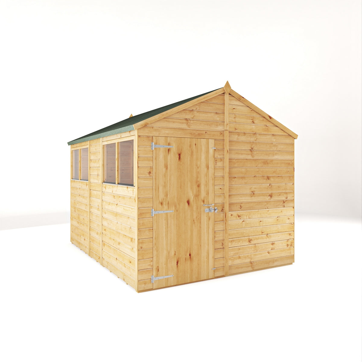 Mercia Woodsman 10' 1" x 8' 2" Apex Shed - Premium Dip Treated Shiplap - Glass Windows