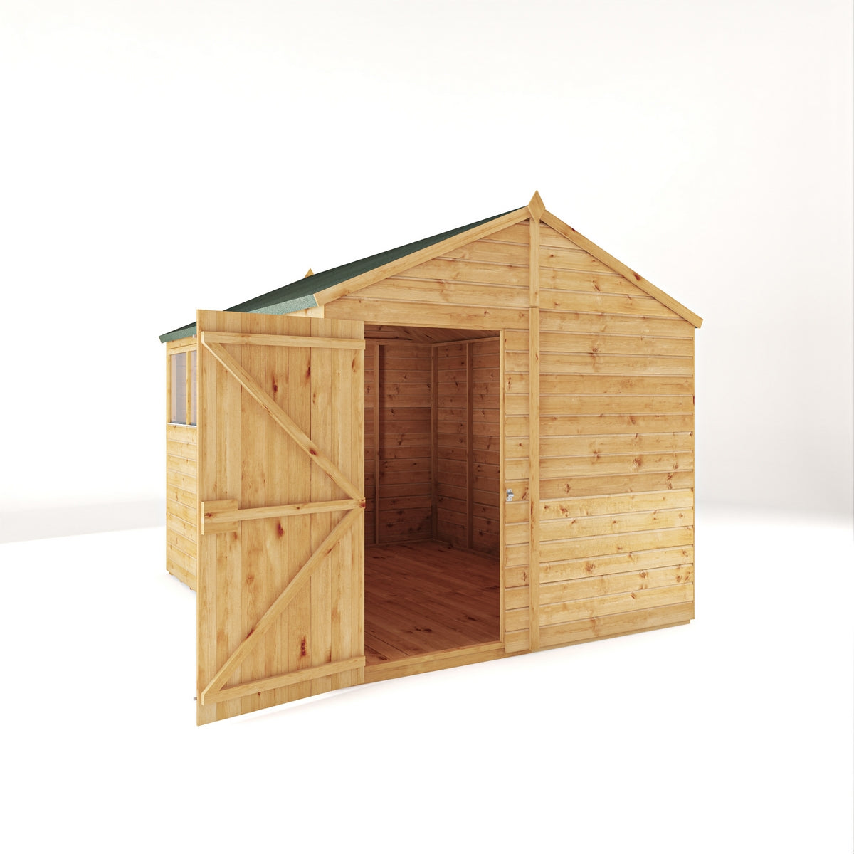 Mercia Woodsman 10' 1" x 8' 2" Apex Shed - Premium Dip Treated Shiplap - Glass Windows