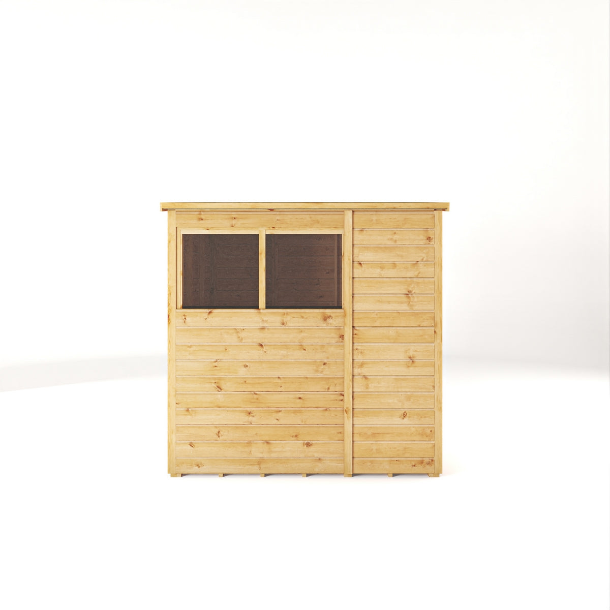 Mercia Woodsman 6' 2" x 5' 10" Pent Shed - Premium Dip Treated Shiplap - Glass Windows