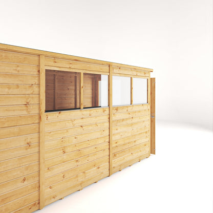Mercia Woodsman 10' 3" x 6' 2" Pent Shed - Premium Dip Treated Shiplap - Glass Windows