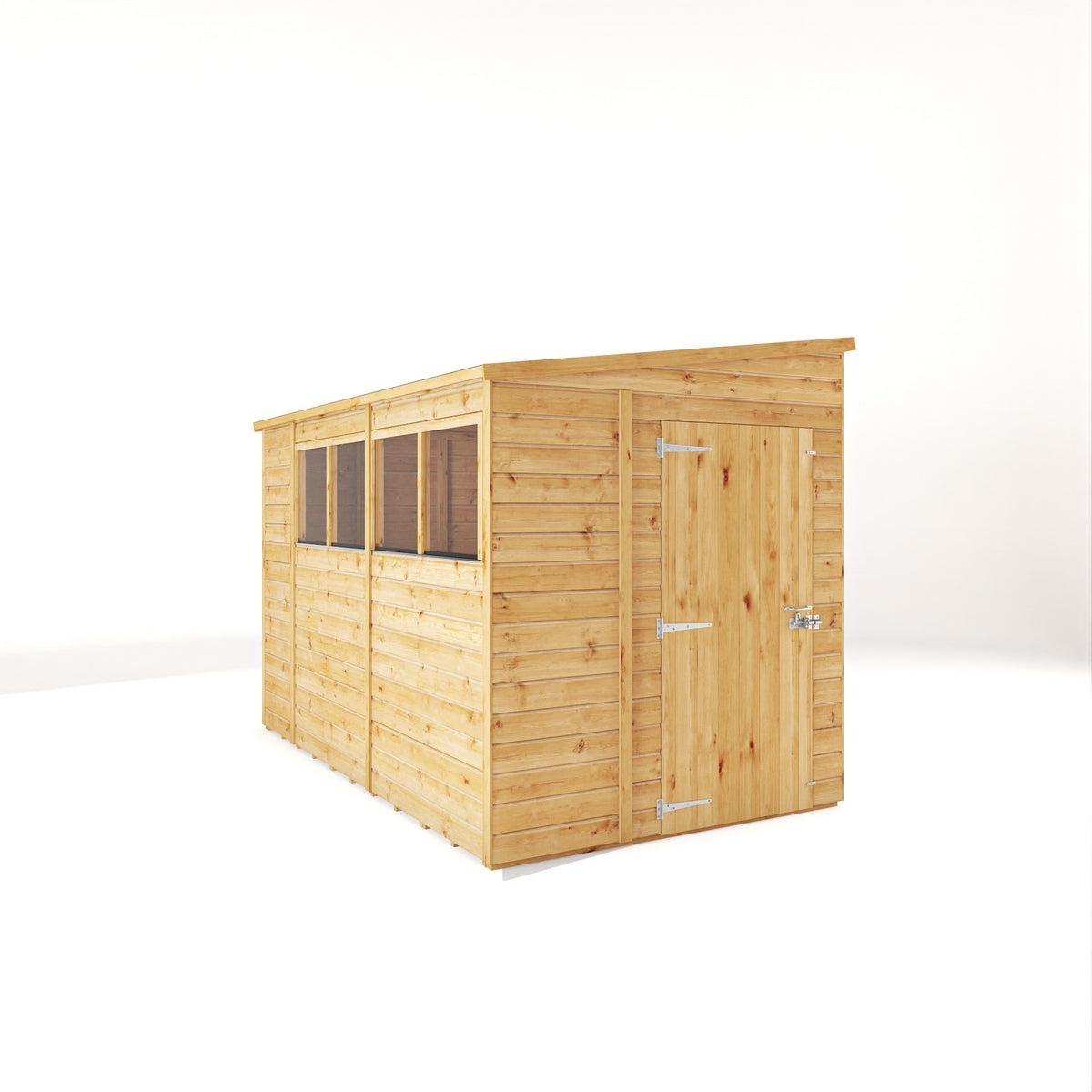 Mercia Woodsman 10' 3" x 6' 2" Pent Shed - Premium Dip Treated Shiplap - Glass Windows