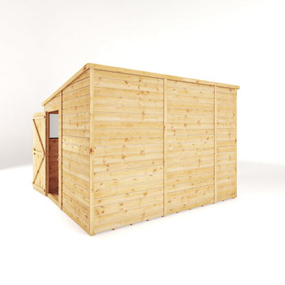 Mercia Woodsman 10' 3" x 8' 1" Pent Shed - Premium Dip Treated Shiplap - Glass Windows