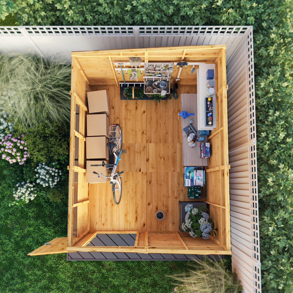 Mercia Woodsman 10' 3" x 8' 1" Pent Shed - Premium Dip Treated Shiplap - Glass Windows