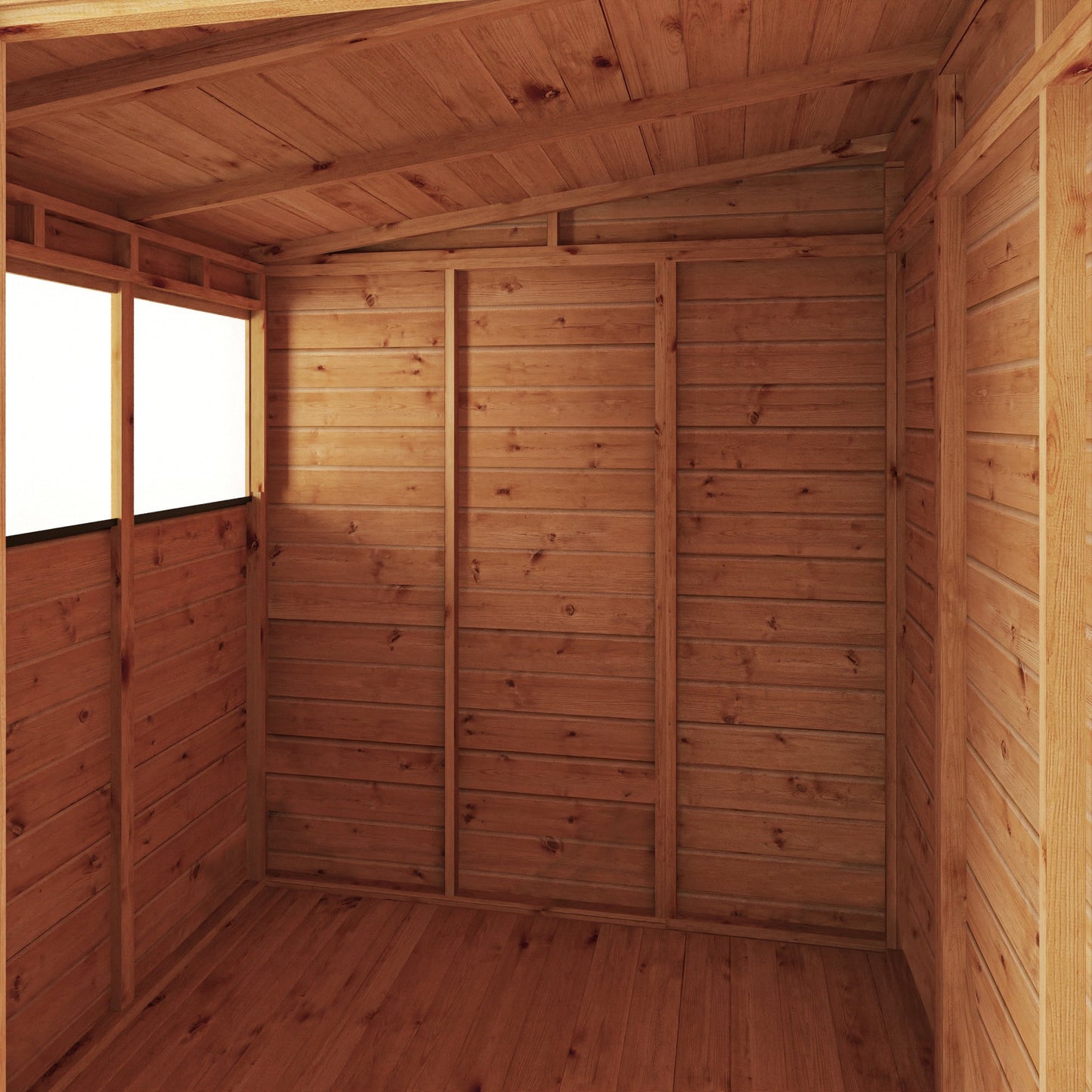 Mercia Woodsman 5' 11" x 5' 10" Pent Shed - Premium Dip Treated Shiplap - Styrene Windows