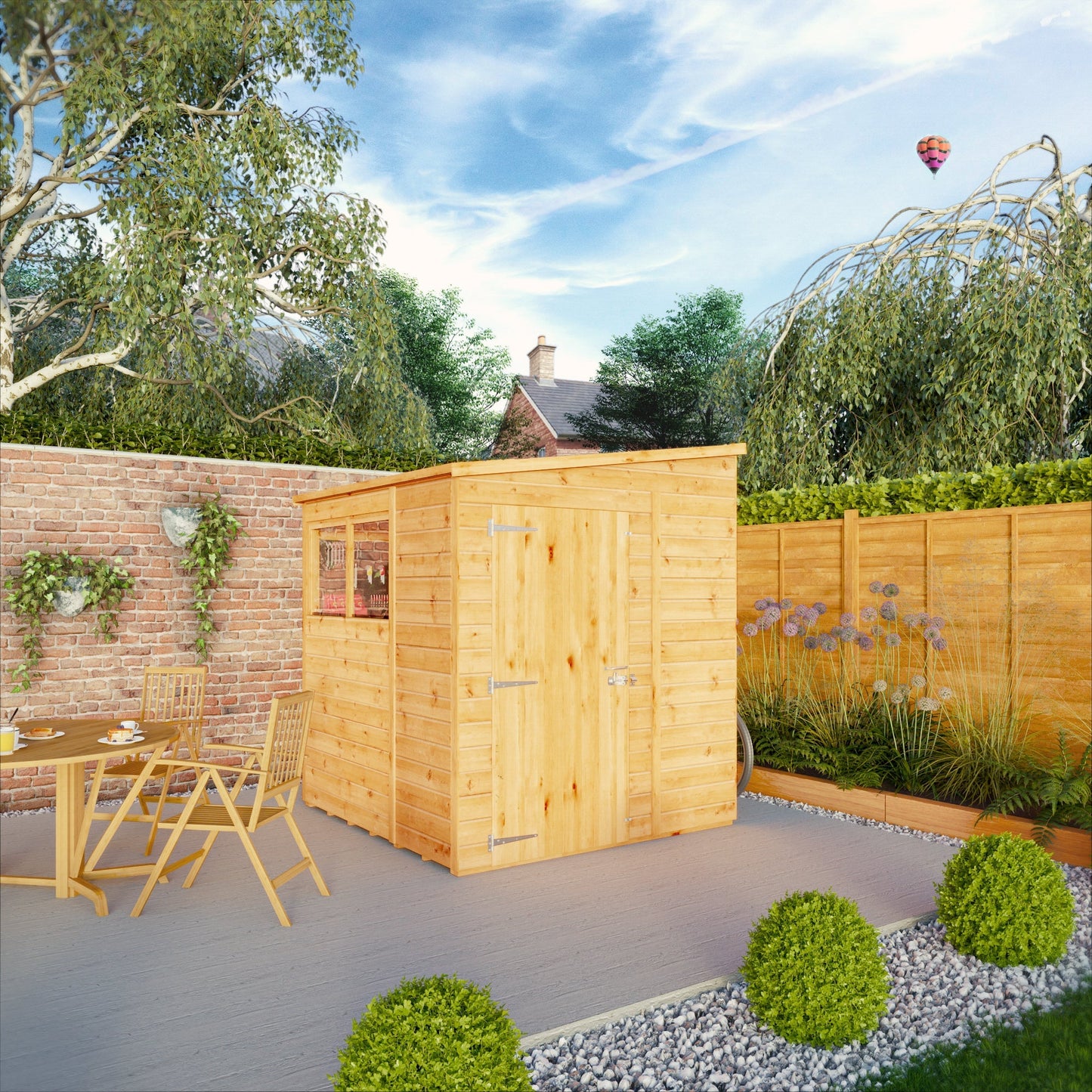 Mercia Woodsman 5' 11" x 5' 10" Pent Shed - Premium Dip Treated Shiplap - Styrene Windows