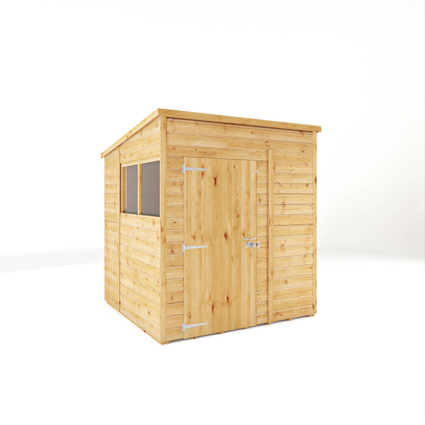 Mercia Woodsman 5' 11" x 5' 10" Pent Shed - Premium Dip Treated Shiplap - Styrene Windows