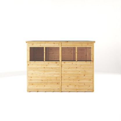 Mercia Woodsman 8' 1" x 3' 11" Pent Shed - Premium Dip Treated Shiplap - Styrene Windows