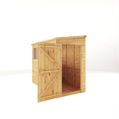 Mercia Woodsman 8' 1" x 3' 11" Pent Shed - Premium Dip Treated Shiplap - Styrene Windows