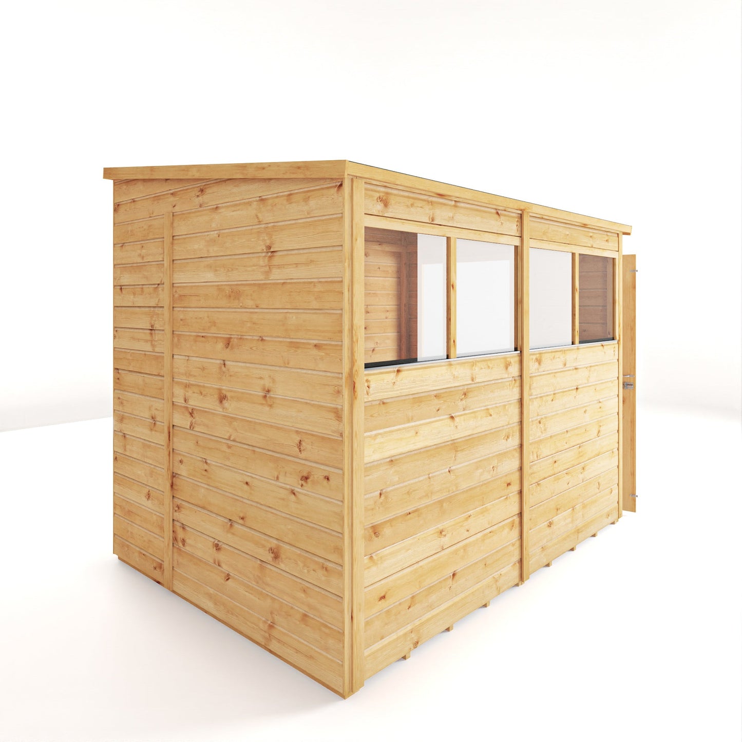 Mercia Woodsman 8' 4" x 6' 2" Pent Shed - Premium Dip Treated Shiplap - Styrene Windows