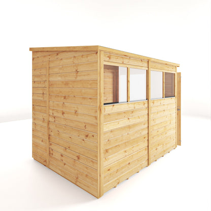Mercia Woodsman 8' 4" x 6' 2" Pent Shed - Premium Dip Treated Shiplap - Styrene Windows