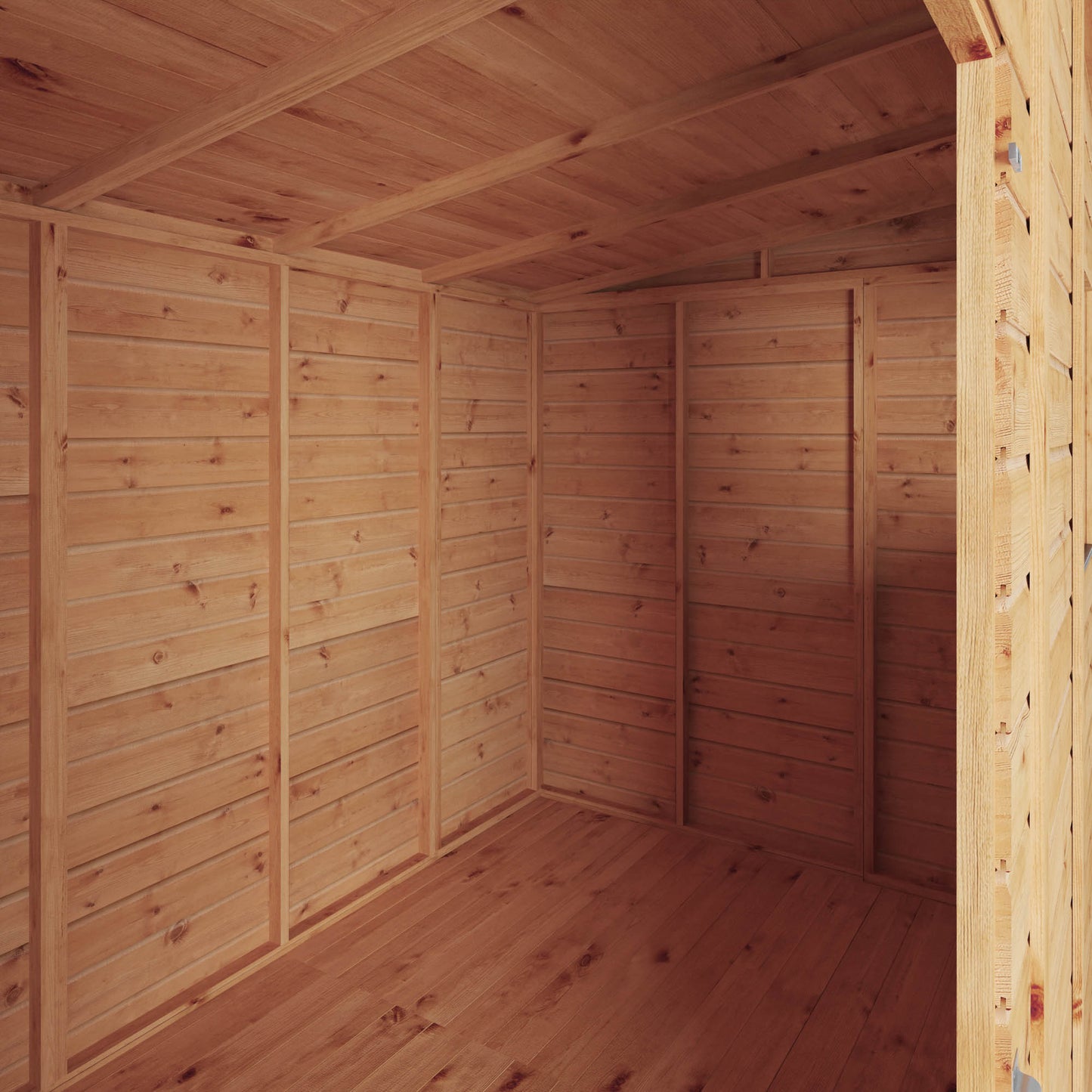 Mercia Woodsman 10' 3" x 6' 2" Pent Shed - Premium Dip Treated Shiplap - Styrene Windows