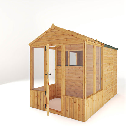 Mercia Woodsman 10' 4" x 6' 3" Apex Combi Greenhouse Shed - Premium Dip Treated Shiplap- Glass Windows