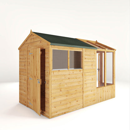 Mercia Woodsman 10' 4" x 6' 3" Apex Combi Greenhouse Shed - Premium Dip Treated Shiplap- Glass Windows