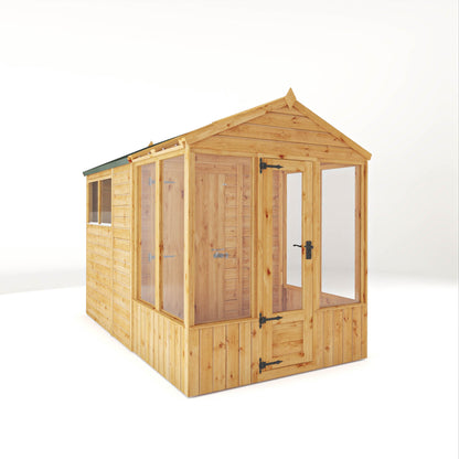 Mercia Woodsman 10' 4" x 6' 3" Apex Combi Greenhouse Shed - Premium Dip Treated Shiplap- Glass Windows