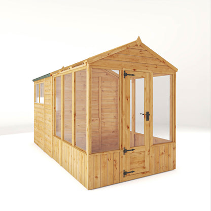 Mercia Woodsman 12' 3" x 6' 3" Apex Combi Greenhouse Shed - Premium Dip Treated Shiplap- Glass Windows