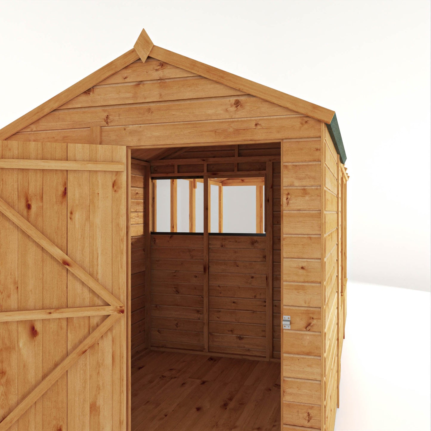 Mercia Woodsman 14' 2" x 6' 3" Apex Combi Greenhouse Shed - Premium Dip Treated Shiplap- Glass Windows
