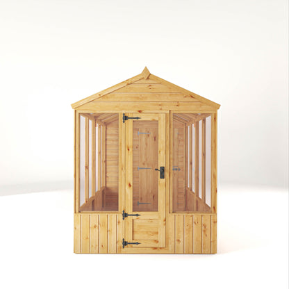 Mercia Woodsman 14' 2" x 6' 3" Apex Combi Greenhouse Shed - Premium Dip Treated Shiplap- Glass Windows