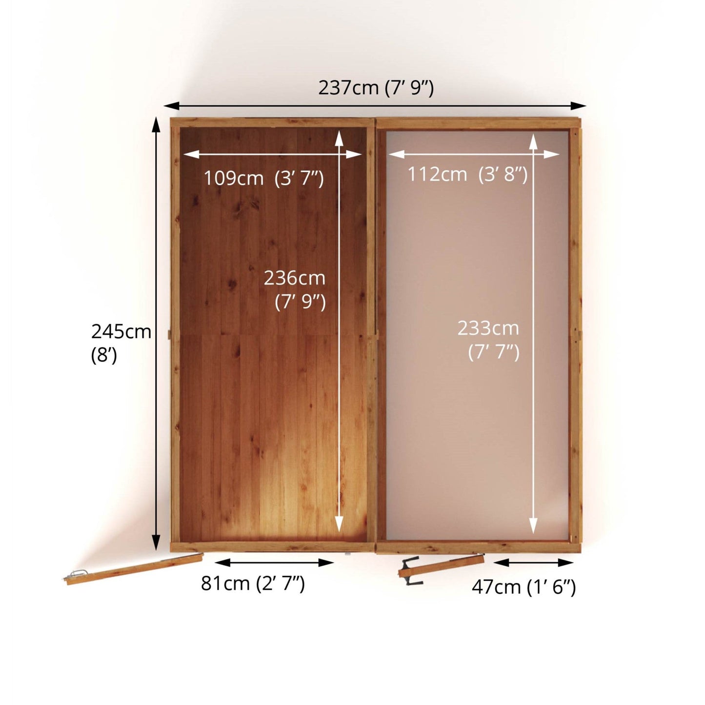 Mercia Woodsman 8' 4" x 8' Apex Combi Greenhouse Shed - Premium Dip Treated Shiplap- Glass Windows