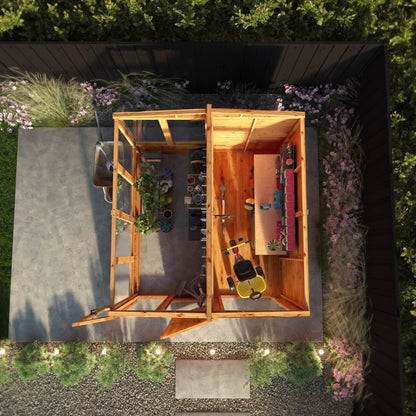 Mercia Woodsman 8' 4" x 8' Apex Combi Greenhouse Shed - Premium Dip Treated Shiplap- Glass Windows