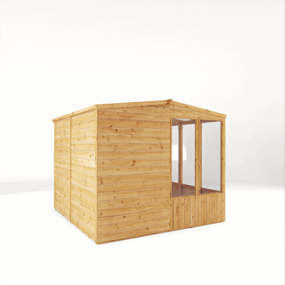 Mercia Woodsman 8' 4" x 8' Apex Combi Greenhouse Shed - Premium Dip Treated Shiplap- Glass Windows