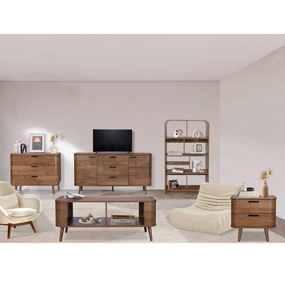 Copenhagen TV Unit Dark Brown 2 Shelves 2 Doors